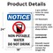 Signmission Non-Potable Water, 18 in W x Rectangle, Plastic OS-2PACK-NS-P-1824-V-15107 - alternate 4
